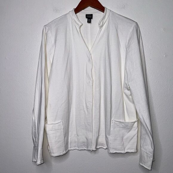 Eileen Fisher Patch Pocket Jersey Cardigan Womens Size Medium - Picture 14 of 14